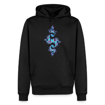 Julia Fraktal - Sweat à capuche Premium bio Homme - noir - Devant - Nico (187cm)