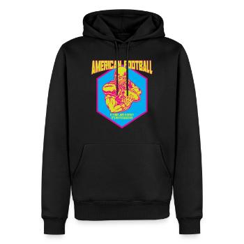 American football saying quarterback - Men’s Premium Organic Hoodie - black - Front - Nico (187cm)