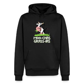 Merci beaucoup - Jeu de mots espagnol - Sweat à capuche Premium bio Homme - noir - Devant - Nico (187cm)
