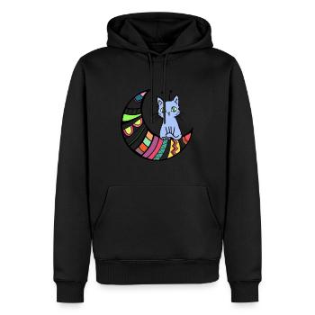 Außerirdische Katze Alien Ufo Haustier Geschenk - Männer Premium Bio Hoodie - Schwarz - Vorne - Nico (187cm)