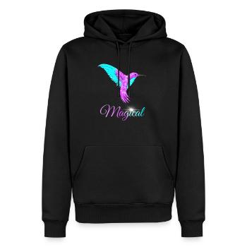 Humming Bird - Men’s Premium Organic Hoodie - black - Front - Nico (187cm)