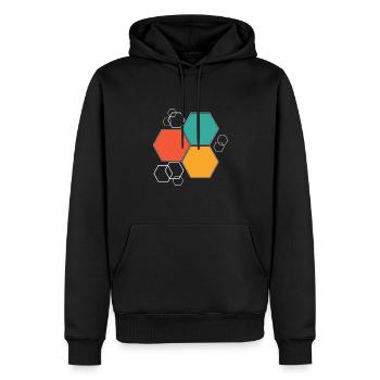 Hexagon Geschenk Sechseck - Männer Premium Bio Hoodie - Schwarz - Vorne - Nico (187cm)
