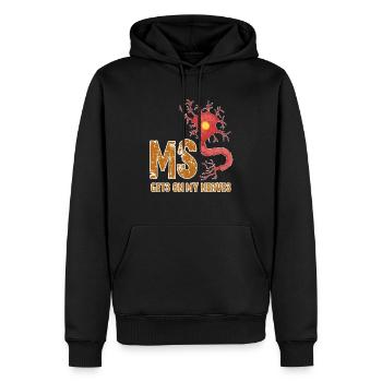 Multiple sclerosis design - Men’s Premium Organic Hoodie - black - Front - Nico (187cm)
