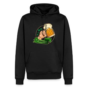 La Saint-Patrick - Sweat à capuche Premium bio Homme - noir - Devant - Nico (187cm)
