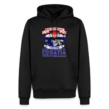 kroatien - Männer Premium Bio Hoodie - Schwarz - Vorne - Nico (187cm)