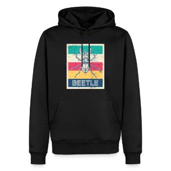 Retro stag beetle "Beetle" - Men’s Premium Organic Hoodie - black - Front - Nico (187cm)
