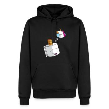 Rêve Licorne - Sweat à capuche Premium bio Homme - noir - Devant - Nico (187cm)