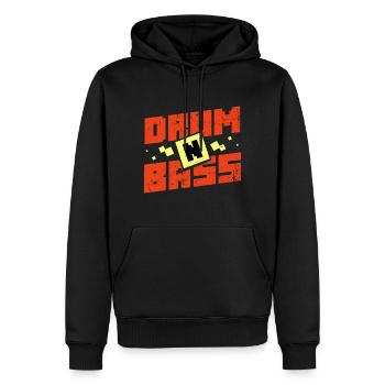 Drum n Bass - Sweat à capuche Premium bio Homme - noir - Devant - Nico (187cm)