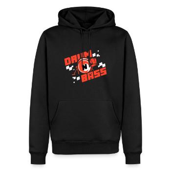 Drum n Bass - Sweat à capuche Premium bio Homme - noir - Devant - Nico (187cm)