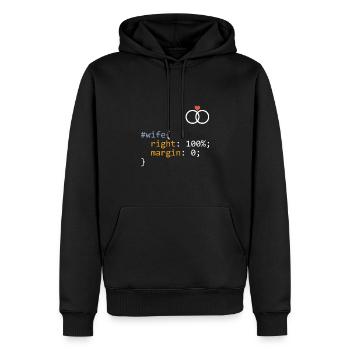 CSS #Wife Right 100 - Männer Premium Bio Hoodie - Schwarz - Vorne - Nico (187cm)