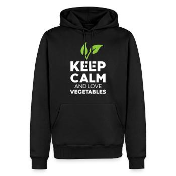 Keep calm and love vegetables - Men’s Premium Organic Hoodie - black - Front - Nico (187cm)