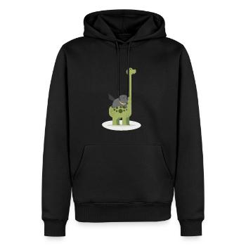 Dearadh Bronntanais Gleoite Katze und Dinosaurier - Männer Premium Bio Hoodie - Schwarz - Vorne - Nico (187cm)