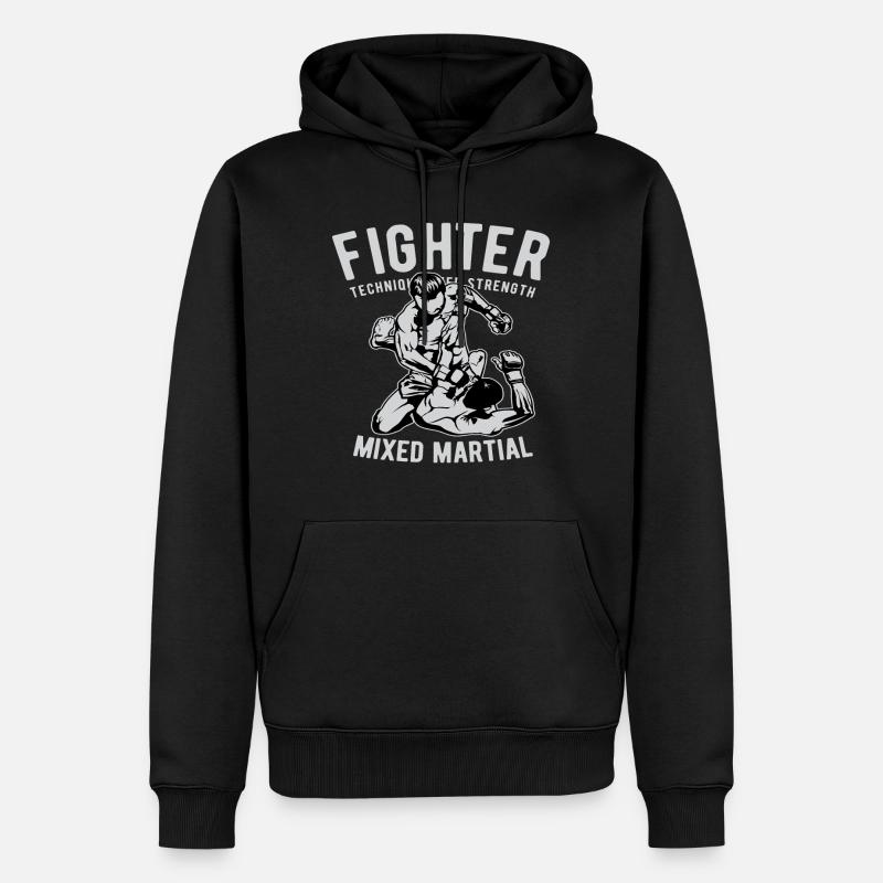 Fighter, MMA, Boxen - Männer Premium Bio Hoodie - Schwarz