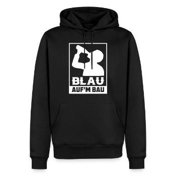 Bau Bauarbeiter Alkohol - Männer Premium Bio Hoodie - Schwarz - Vorne - Nico (187cm)