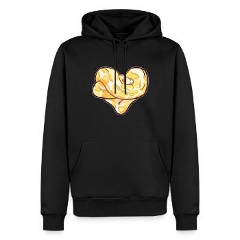Python Herz - Männer Premium Bio Hoodie - Schwarz - Vorne - Nico (187cm)