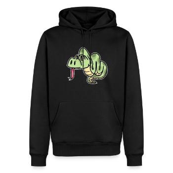 Python - Männer Premium Bio Hoodie - Schwarz - Vorne - Nico (187cm)