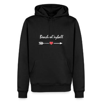 beach-volley - Sweat à capuche Premium bio Homme - noir - Devant - Nico (187cm)