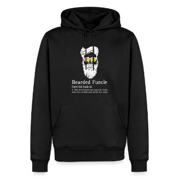 Funcle barbu - Sweat à capuche Premium bio Homme - noir - Devant - Nico (187cm)