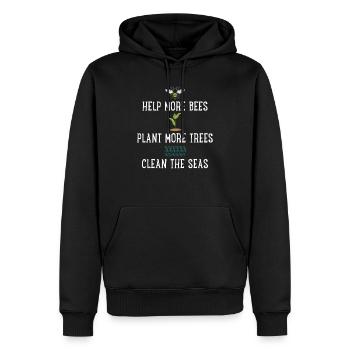 Protection de la nature Cadeau - Sweat à capuche Premium bio Homme - noir - Devant - Nico (187cm)