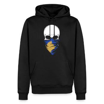 Kosovo Skull Tee Shirt - Kosovo - Sweat à capuche Premium bio Homme - noir - Devant - Nico (187cm)