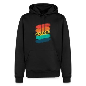 Randonnée montagne nature colorée - Sweat à capuche Premium bio Homme - noir - Devant - Nico (187cm)
