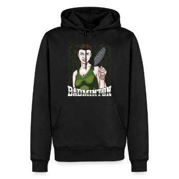 Badminton - Sweat à capuche Premium bio Homme - noir - Devant - Nico (187cm)