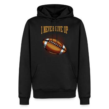 Je n'abandonne jamais le cadeau de football américain en peau de porc - Sweat à capuche Premium bio Homme - noir - Devant - Nico (187cm)