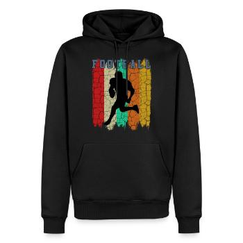 Vintage Retro Style American Football Geschenkidee - Männer Premium Bio Hoodie - Schwarz - Vorne - Nico (187cm)