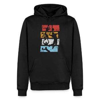 Cadeau vintage de l'équipe de sport de volley-ball de volley-ball rétro - Sweat à capuche Premium bio Homme - noir - Devant - Nico (187cm)