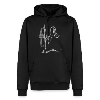 Trompete - Trompeten - Trompeter - Notenblatt - Männer Premium Bio Hoodie - Schwarz - Vorne - Nico (187cm)