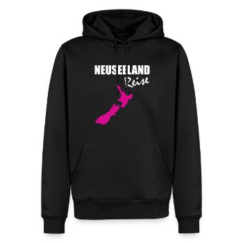 Neuseeland - Männer Premium Bio Hoodie - Schwarz - Vorne - Nico (187cm)