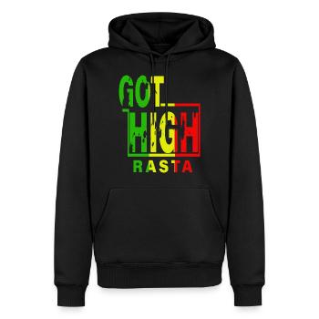 Got haut rasta - Sweat à capuche Premium bio Homme - noir - Devant - Nico (187cm)