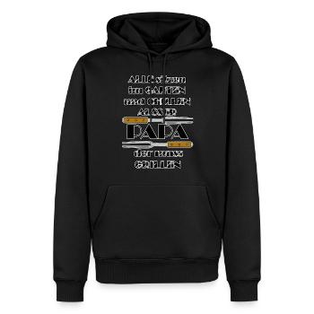 Lustiger Grill-Spruch - Papa Chillen Grillen - Männer Premium Bio Hoodie - Schwarz - Vorne - Nico (187cm)
