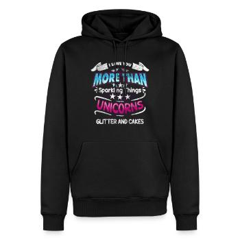 Licorne - Sweat à capuche Premium bio Homme - noir - Devant - Nico (187cm)