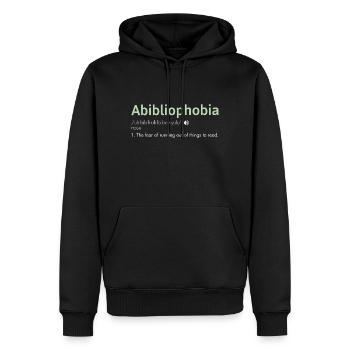 Abibliophobia - Pour les amateurs de livres et les rat de bibliothèque - Sweat à capuche Premium bio Homme - noir - Devant - Nico (187cm)