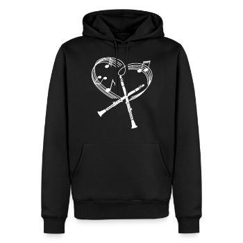 Clarinette - Clarinettiste - Clarinettiste - Coeur - Sweat à capuche Premium bio Homme - noir - Devant - Nico (187cm)