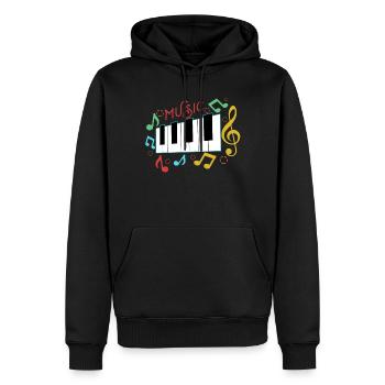musique - Sweat à capuche Premium bio Homme - noir - Devant - Nico (187cm)