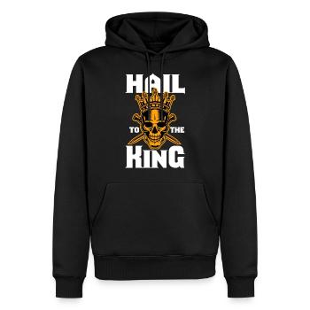 Hail To The King Schädel Geschenkidee - Männer Premium Bio Hoodie - Schwarz - Vorne - Nico (187cm)