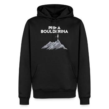 Bouldern Klettern Boulderer Frauen Geschenk - Männer Premium Bio Hoodie - Schwarz - Vorne - Nico (187cm)