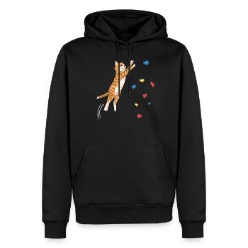 Klettern Katze Bouldern Kletterer Geschenk - Männer Premium Bio Hoodie - Schwarz - Vorne - Nico (187cm)