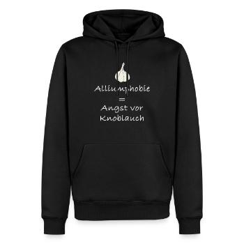 Alliumphobie - Angst vor Knoblauch - Männer Premium Bio Hoodie - Schwarz - Vorne - Nico (187cm)