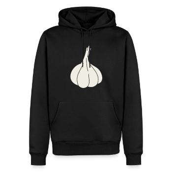 Knoblauchzehe - Männer Premium Bio Hoodie - Schwarz - Vorne - Nico (187cm)