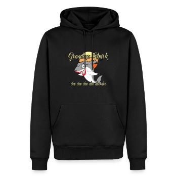 Bronntanas Ainmhithe Grandma Shark Cool - Men’s Premium Organic Hoodie - black - Front - Nico (187cm)