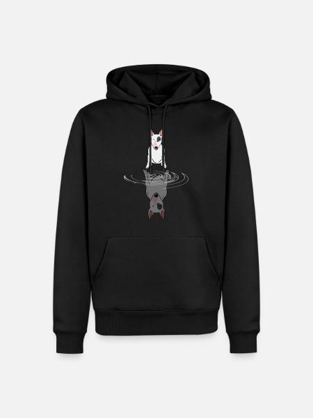 Bull Terrier Water Reflection Dog Funny Gift - Men’s Premium Organic Hoodie - black