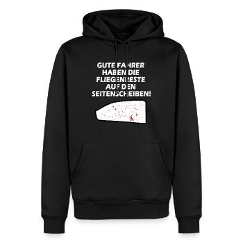 Les conducteurs ont les mouches sur les vitres latérales - Sweat à capuche Premium bio Homme - noir - Devant - Nico (187cm)