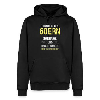 60er Jahrgang Lustige Sprüche Baujahr Original - Männer Premium Bio Hoodie - Schwarz - Vorne - Nico (187cm)