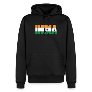 Indien Cricket Kit: 2019 Indian International - Männer Premium Bio Hoodie - Schwarz - Vorne - Nico (187cm)