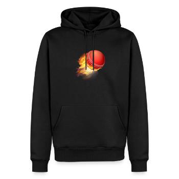 Crickedesign pour garçons et hommes | Joueur de cricket à l'intérieur, - Sweat à capuche Premium bio Homme - noir - Devant - Nico (187cm)