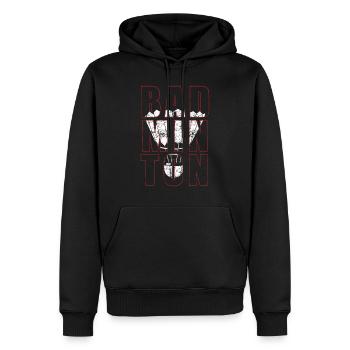 badminton - Men’s Premium Organic Hoodie - black - Front - Nico (187cm)