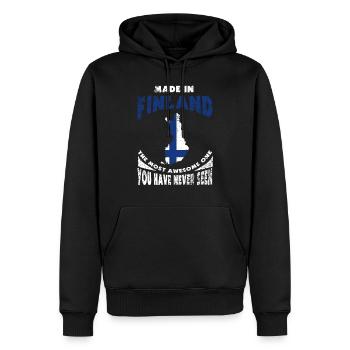 Finnland - Männer Premium Bio Hoodie - Schwarz - Vorne - Nico (187cm)